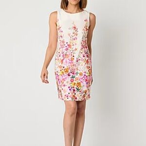 NWT. Brannan Womens Sleeveless Floral Sheath Dress,